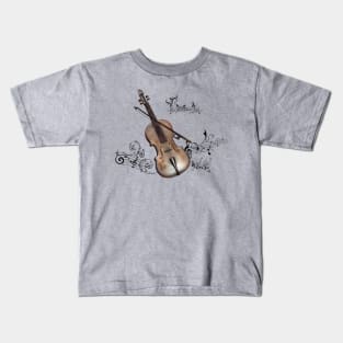 Music, violin with violin bow Kids T-Shirt